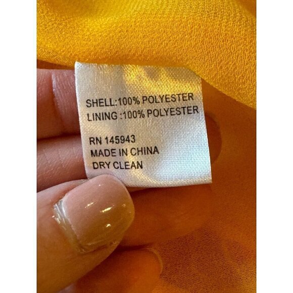 Color Me Courtney Dress Womens Small Yellow Red Floral Print Eleanor Wrap Midi - Picture 12 of 12